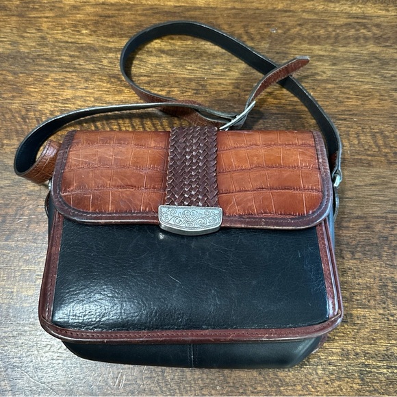 Brighton croc embossed organizer messenger bag - Picture 1 of 4